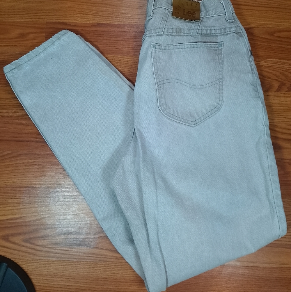 Vintage Lee Riveted Women’s Jeans Size 14m Mom Jeans Faded Tan Made In USA 29X30